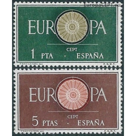 Ispanija 1960. Stilizuotas pašto vežimo ratas su 19 stipinų