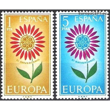 Ispanija 1964. CEPT: Stilizuota gėlė su 22 žiedlapiais