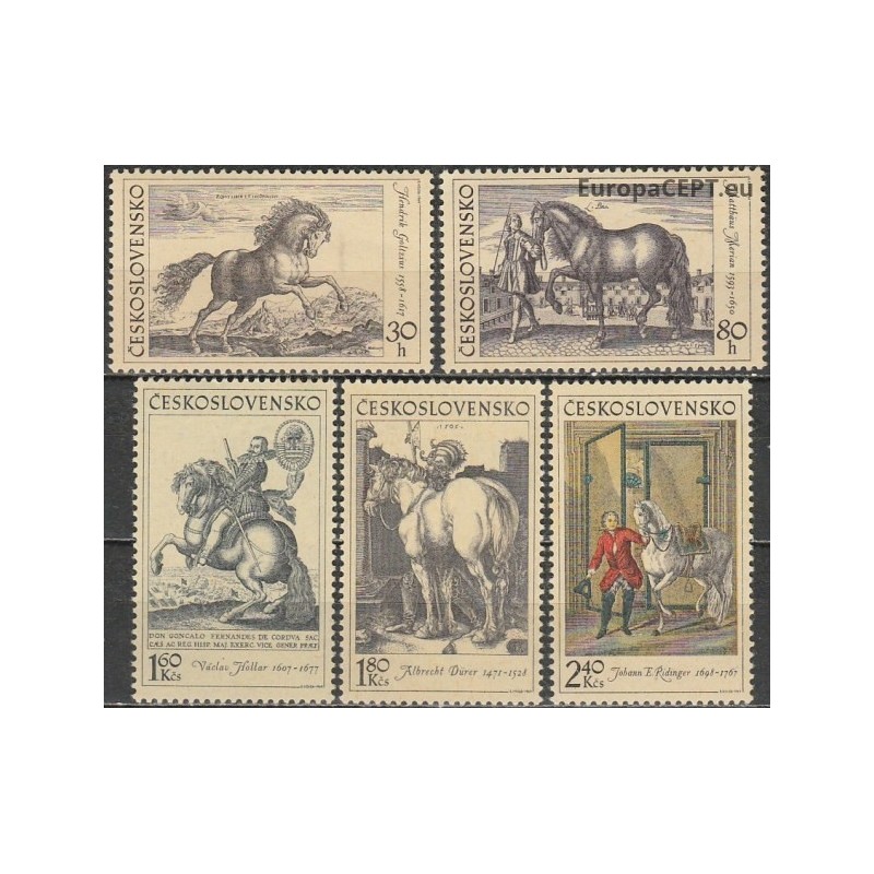 Czechoslovakia 1969. Horses in paintings