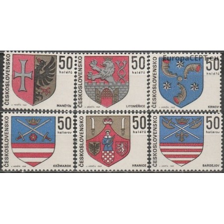 Czechoslovakia 1969. Arms of towns