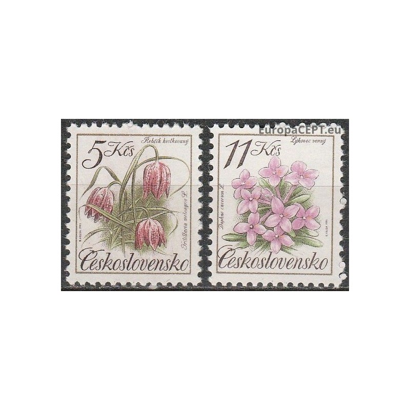 Czechoslovakia 1991. Endangered flowers