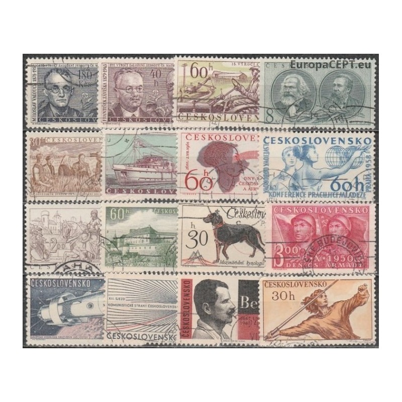 Czechoslovakia, Set of used stamps
