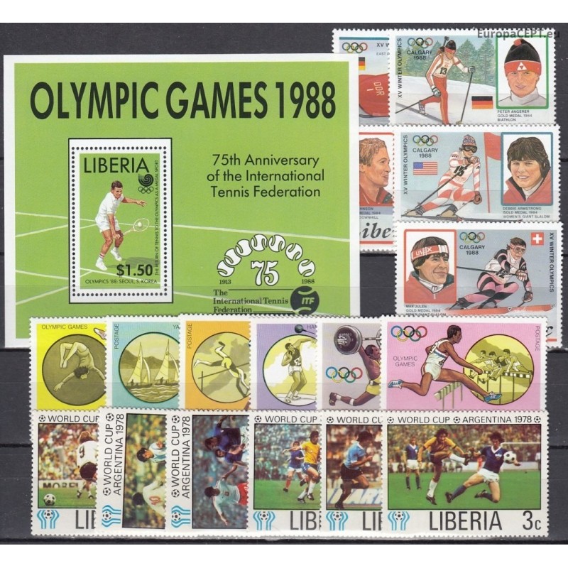 Liberia. Sports on stamps