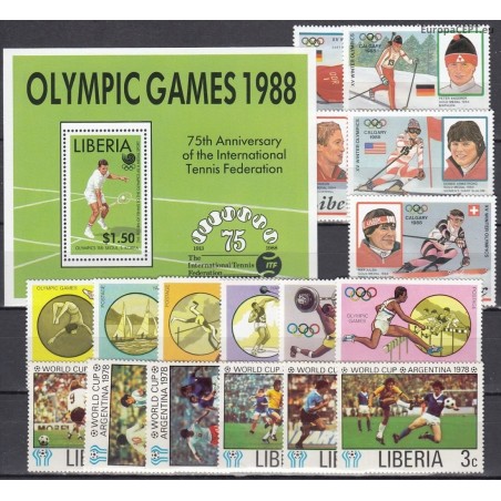 Liberia. Sports on stamps