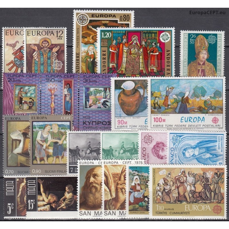 Set of stamps 1975. Paintings on stamps