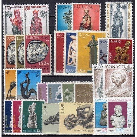Set of stamps 1974. Sculptures on stamps