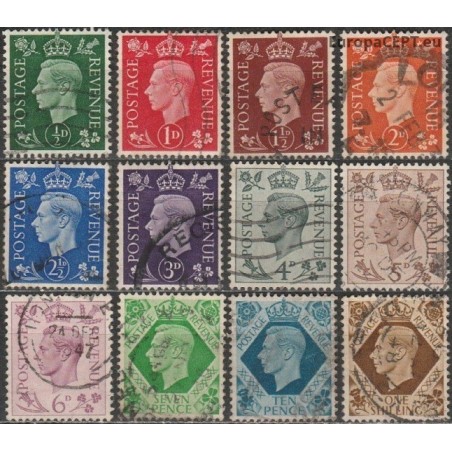 Great Britain. Lot of used stamps 7 (King George VI, 1937-1939)