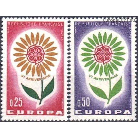 Prancūzija 1964. CEPT: Stilizuota gėlė su 22 žiedlapiais