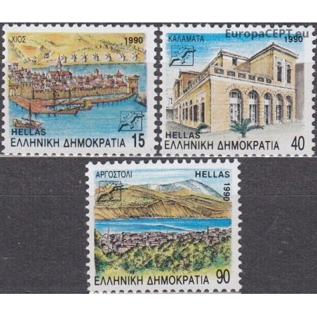 Greece 1990. Regions and their capital cities