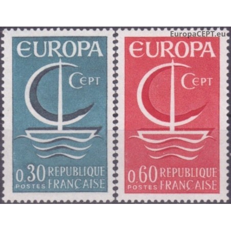 France 1966. CEPT: Symbolic Ship on a Calm Sea