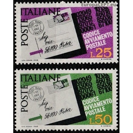 Italija 1968. Pašto kodai