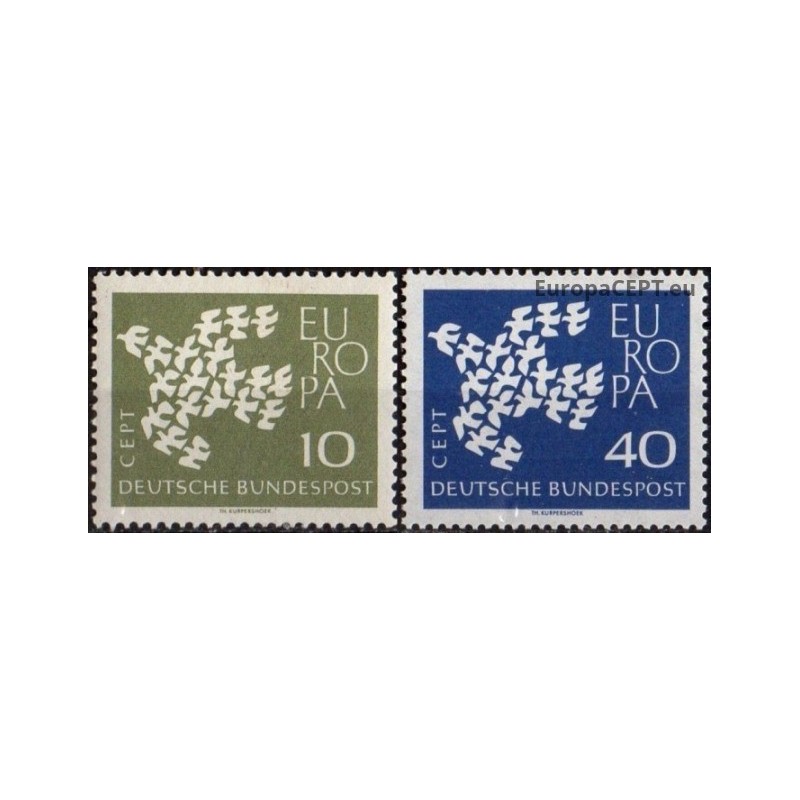 Germany 1961. CEPT: Stylised Dove formed from 19 Doves