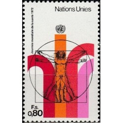 United Nations (Geneva) 1972. World Health Day, Da Vinci painting