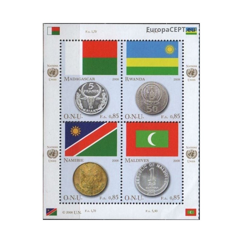 Jungtinės Tautos (Ženeva) 2008. Nacionalinės vėliavos ir monetos