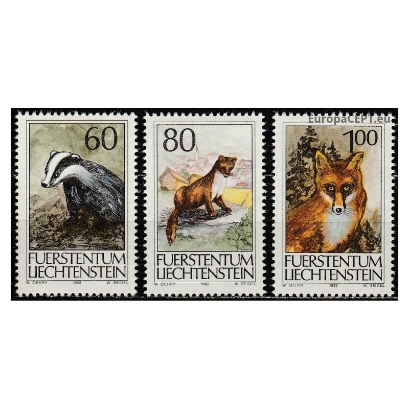 Lichtenšteinas 1993. Medžiojami gyvūnai