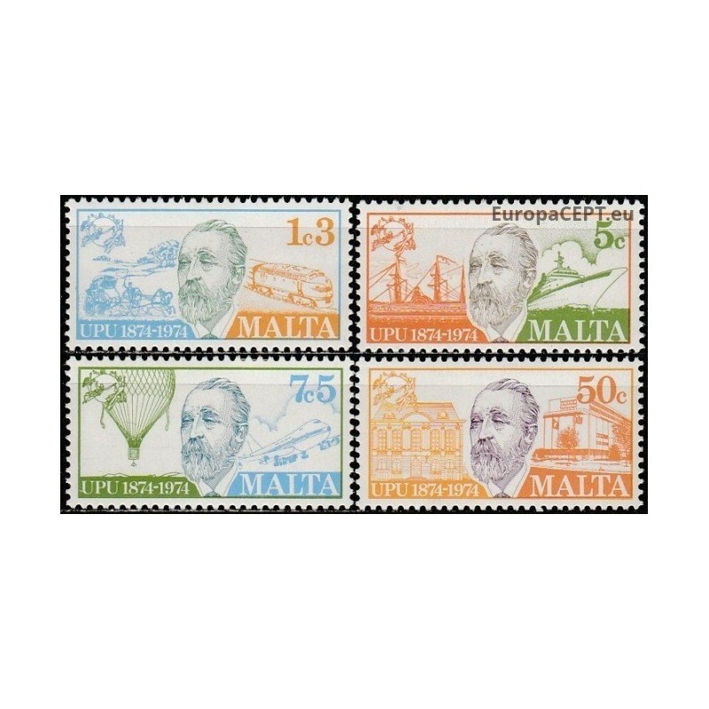 Malta 1974. Pasaulinei pašto sąjungai 100 metų