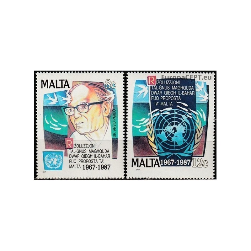 Malta 1987. United Nations resolution for peaceful use of seas