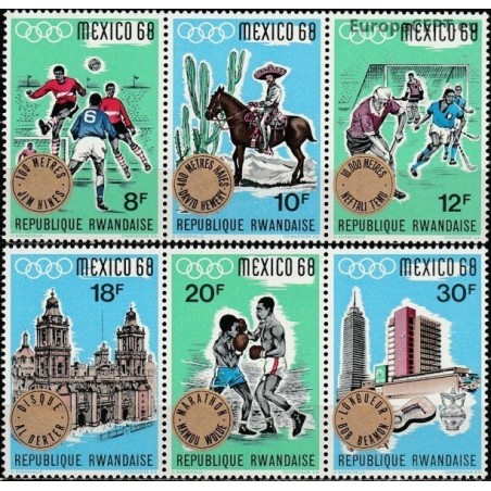 Rwanda 1968. Olympic Games Mexico City - winners (athletics)