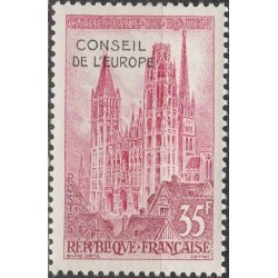 Prancūzija 1958. Ruano Dievo motinos katedra (Normandija), perspaudas Europos Tarybai