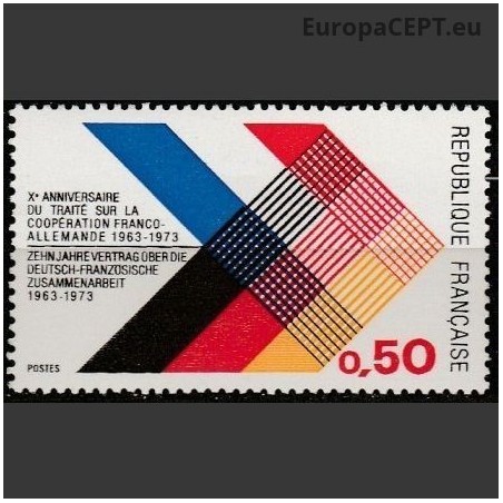 France 1973. French and German flags