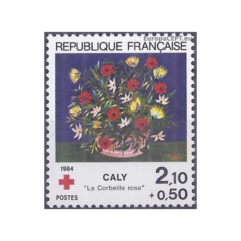 Prancūzija 1984. Raudonasis Kryžius (gėlės paveiksluose)