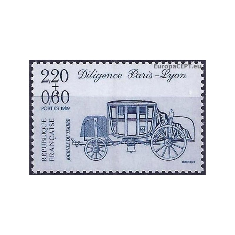 Prancūzija 1989. Pašto ženklo diena (pašto karieta)