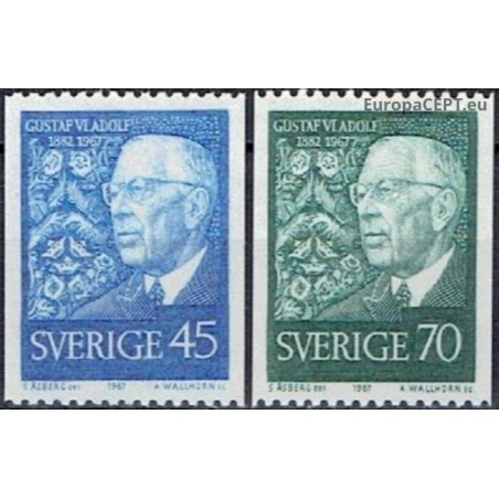 Švedija 1967. Karalius Gustavas VI