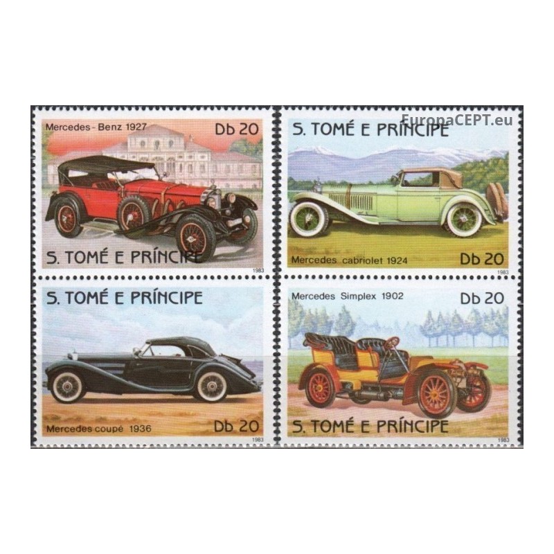 Sao Tome and Principe 1983. Vintage cars (Mercedes-Benz)