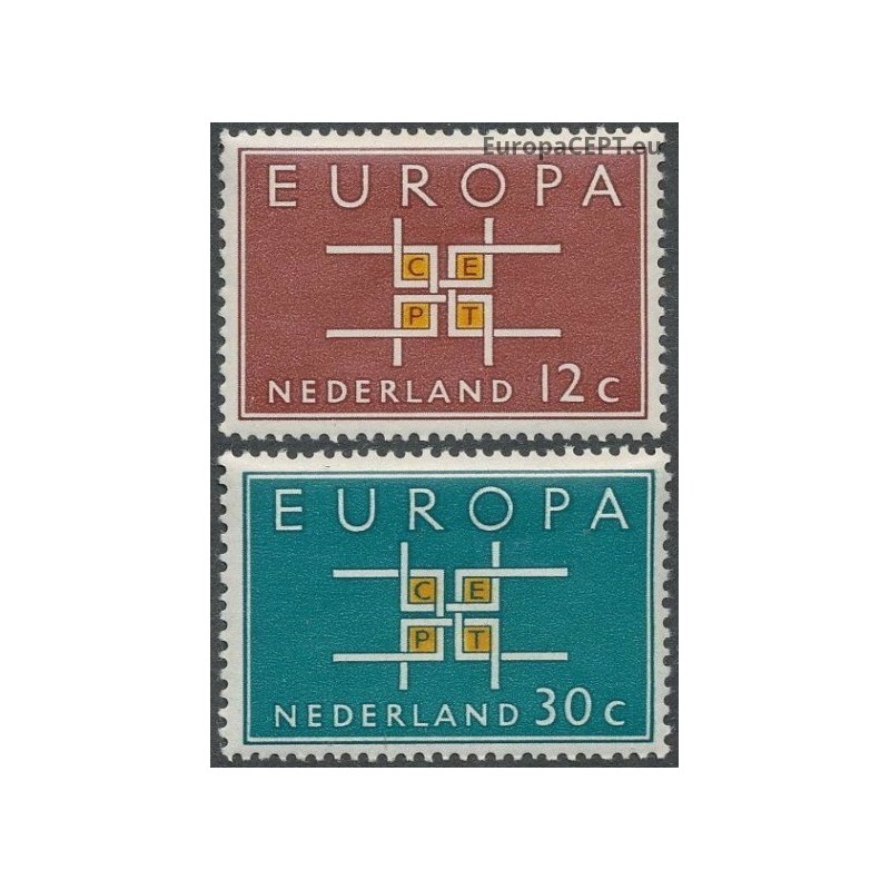 Nyderlandai 1963. CEPT: Stilizuotas kryžius iš U figūrų