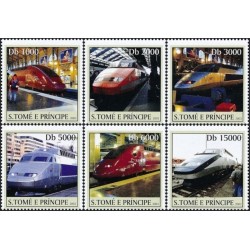 Sao Tome and Principe 2003. Modern locomotives