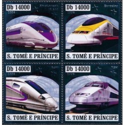 Sao Tome and Principe 2006. High-speed trains (silver colour)