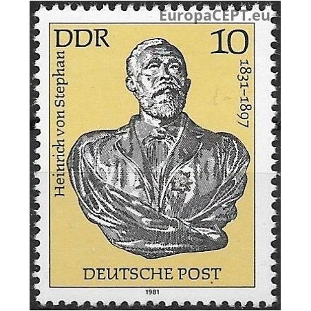 Rytų Vokietija 1981. Pasaulinės pašto sąjungos įkūrėjas