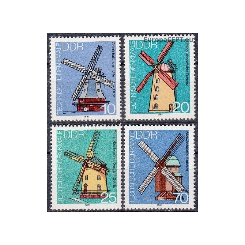 East Germany 1981. Windmills