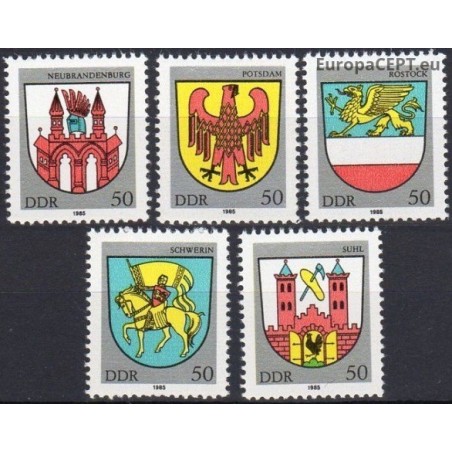 Rytų Vokietija 1985. Miestų herbai
