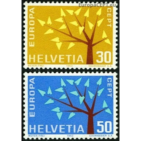 Šveicarija 1962. CEPT: Stilizuotas medis su 19 lapelių