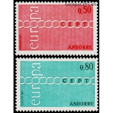Andorra (french) 1971. CEPT: Stylised Chain of Letters O