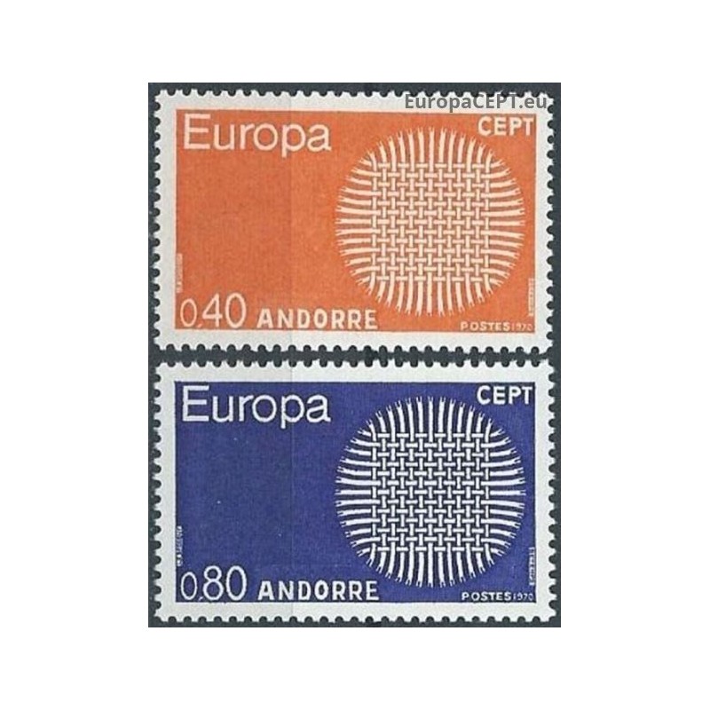 Andorra (french) 1970. CEPT: Stylised Sun from 24 Fibres