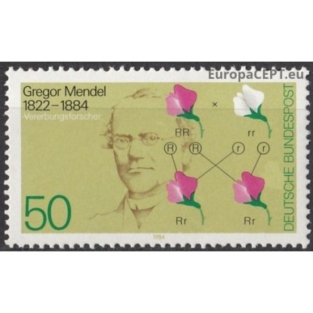 Germany 1984. Gregor Mendel (founder of the modern science of genetics)