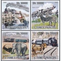 Sao Tome and Principe 2009. Trains and African animals