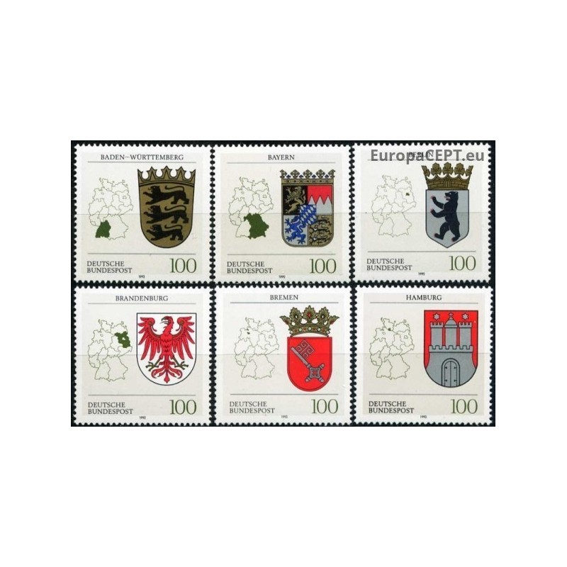 Vokietija 1992. Vokietijos žemių herbai