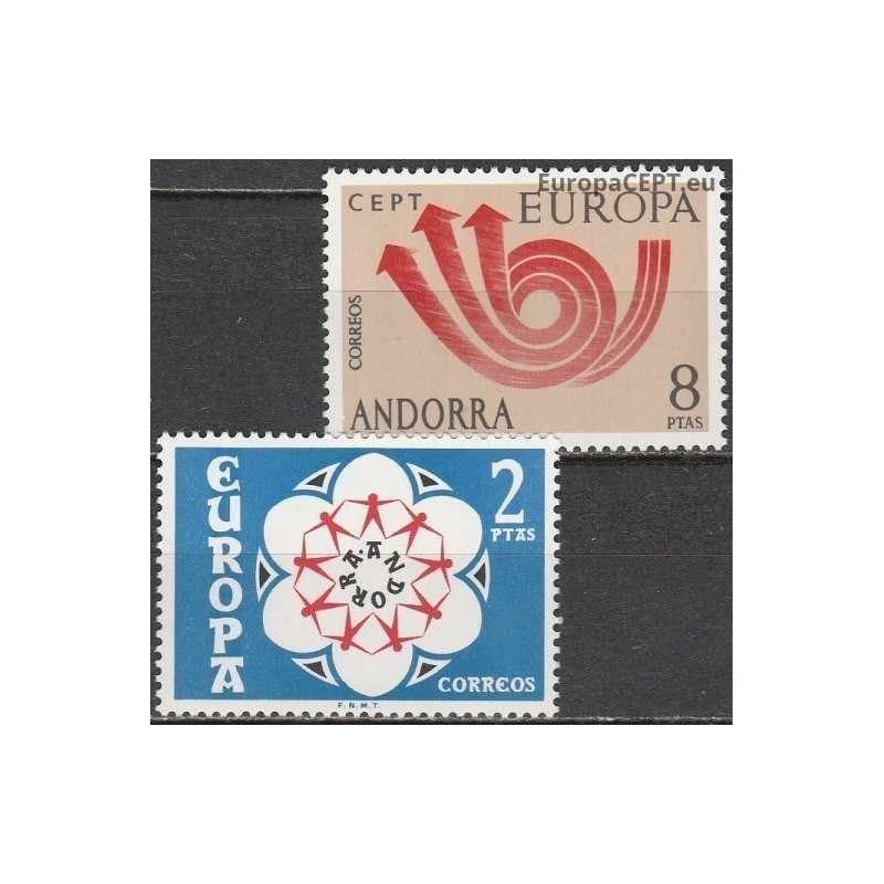 Andora (isp) 1973. CEPT: stilizuotas pašto ragas (3 rodyklės paštui, telegrafui ir telefonui)