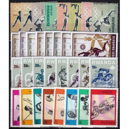 Rwanda. Olympic Games on stamps