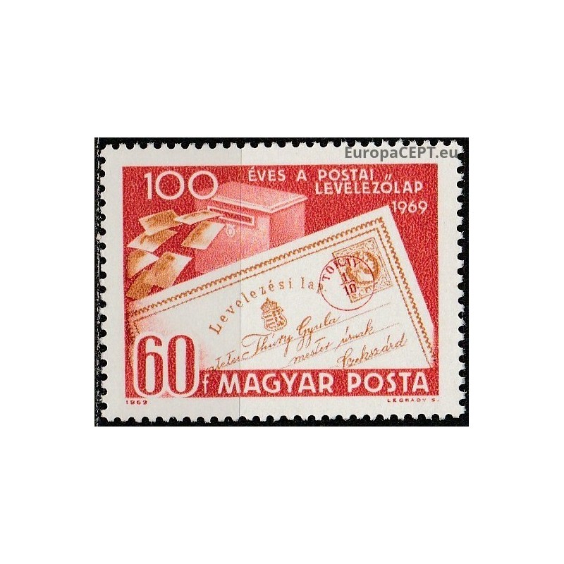 Vengrija 1969. Pašto istorija (100 metų atvirlaiškiui)