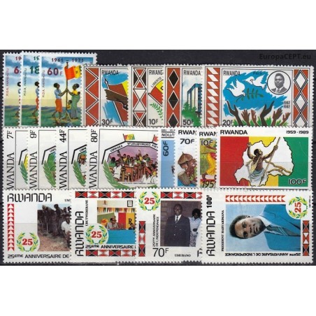 Rwanda. National symbols on stamps