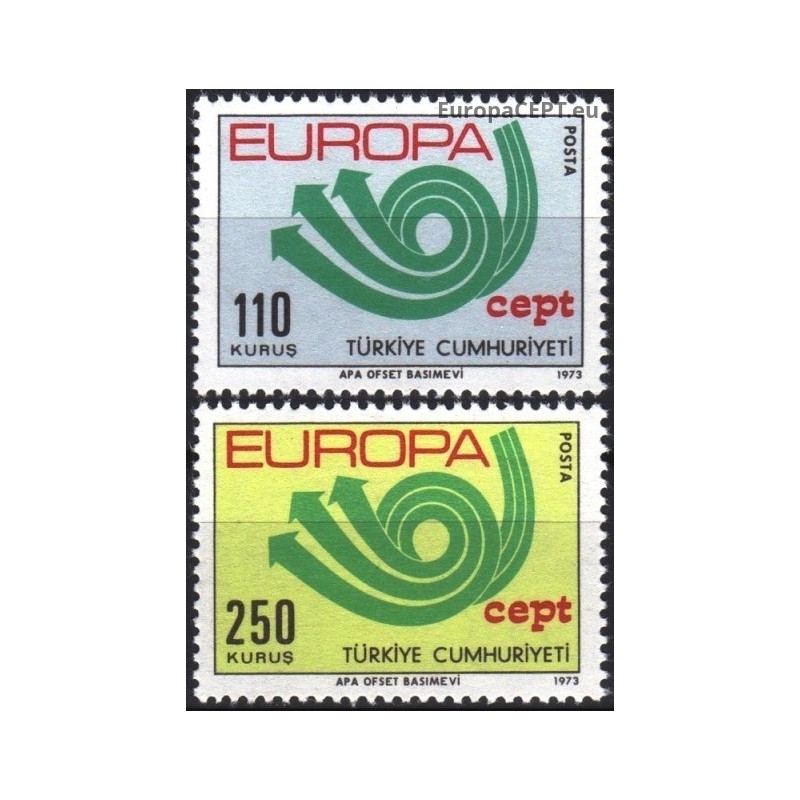 Turkija 1973. CEPT: stilizuotas pašto ragas (3 rodyklės paštui, telegrafui ir telefonui)