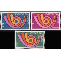 Kipras 1973. CEPT: stilizuotas pašto ragas (3 rodyklės paštui, telegrafui ir telefonui)