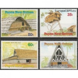 Papua New Guinea 1989. Traditional buildings