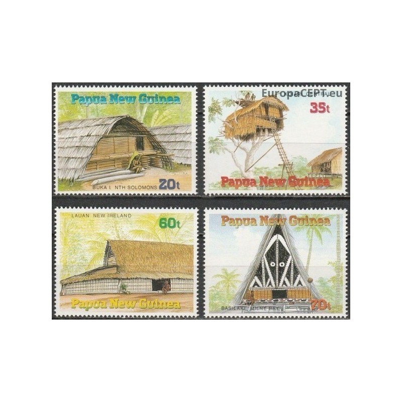 Papua Naujoji Gvinėja 1989. Tradiciniai pastatai