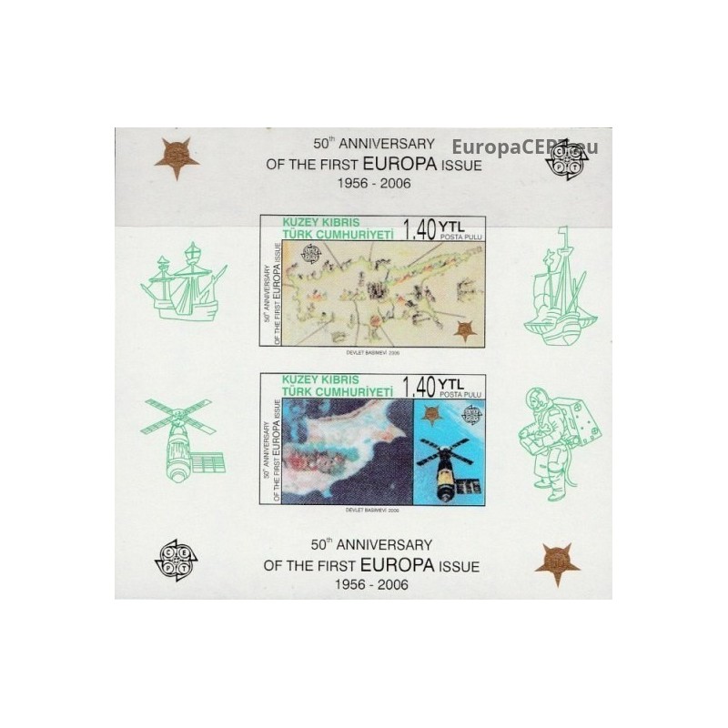 Cyprus (Turkey) 2006. 50th anniversary Europa issues (imperforated)