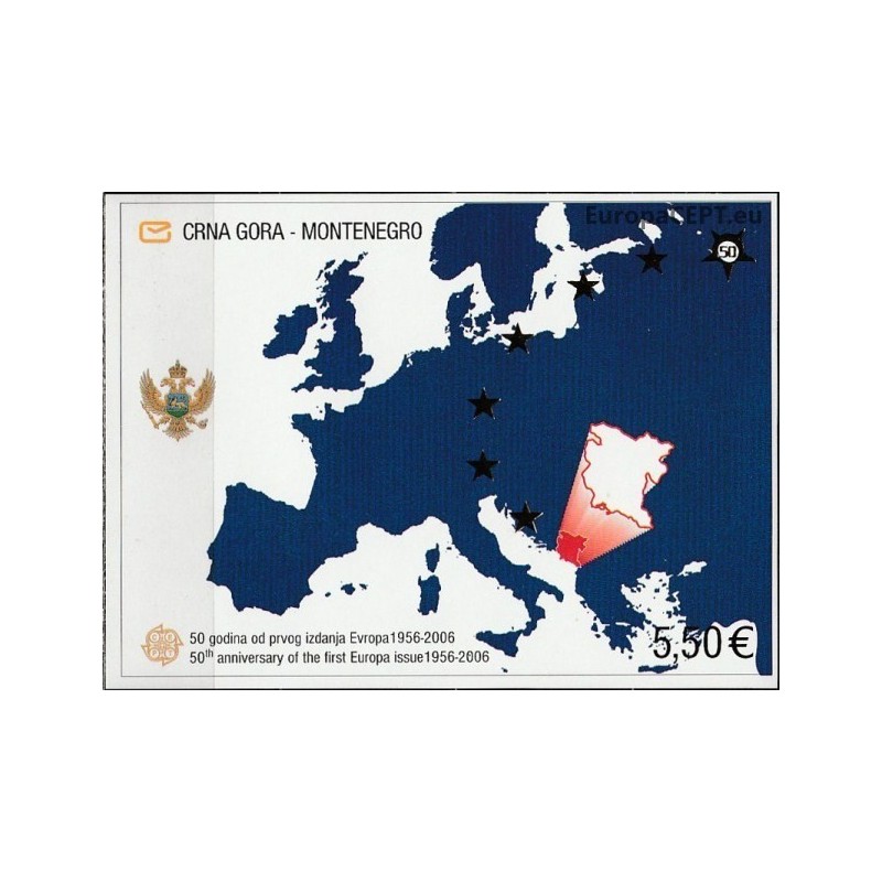 Montenegro 2006. Map of Europe, coat of arms (50 years Europa stamps)